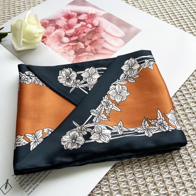 FONYVE Silk Head Scarf for Hair Fashion Headwrap for Women Lightweight Neck Tie - Image 5